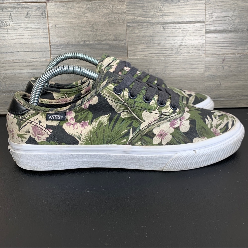 Vans Women's Floral Canvas Low-Top Sneakers - Black/Green